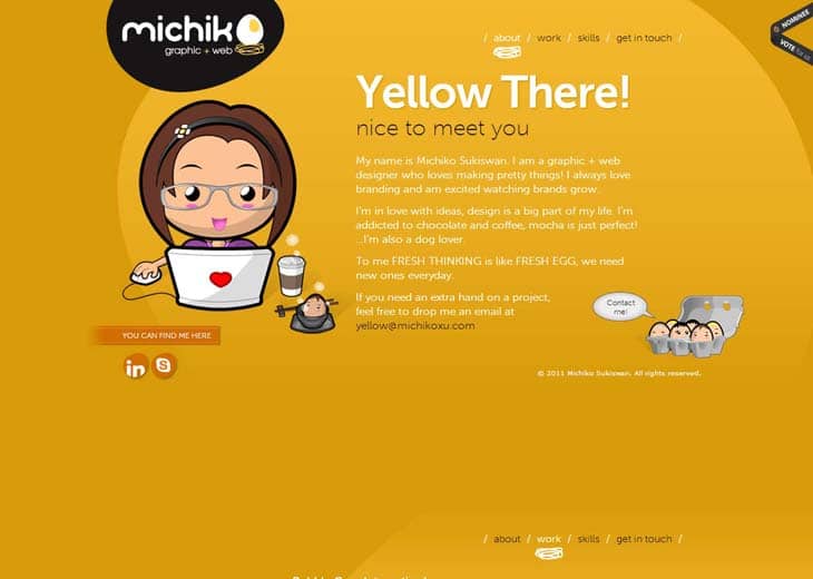 A Showcase Of Cartoons In Web Design 5 Michiko