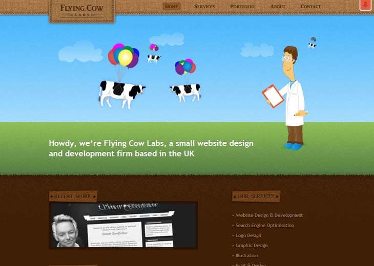 A Showcase Of Cartoons In Web Design 6 Flying Cow Labs