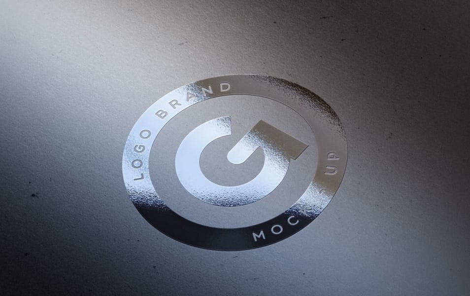 Silver Foil Logo Mock-Up Template