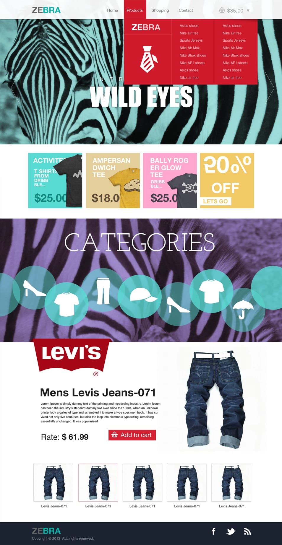 Zebra - Ecommerce Website Template PSD for Free Download 2 Zebra Ecommerce Website Template PSD