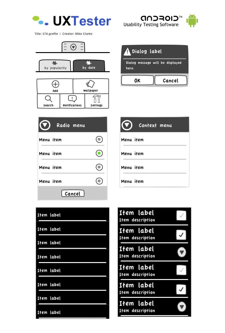 Android Sketch Stencil Version 1.0