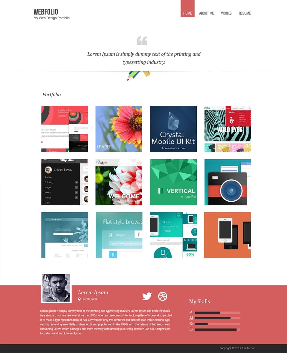 Minimal Portfolio Template PSD with Mobile Version 3 Minimal Portfolio Template PSD