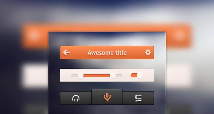 Small orange UI