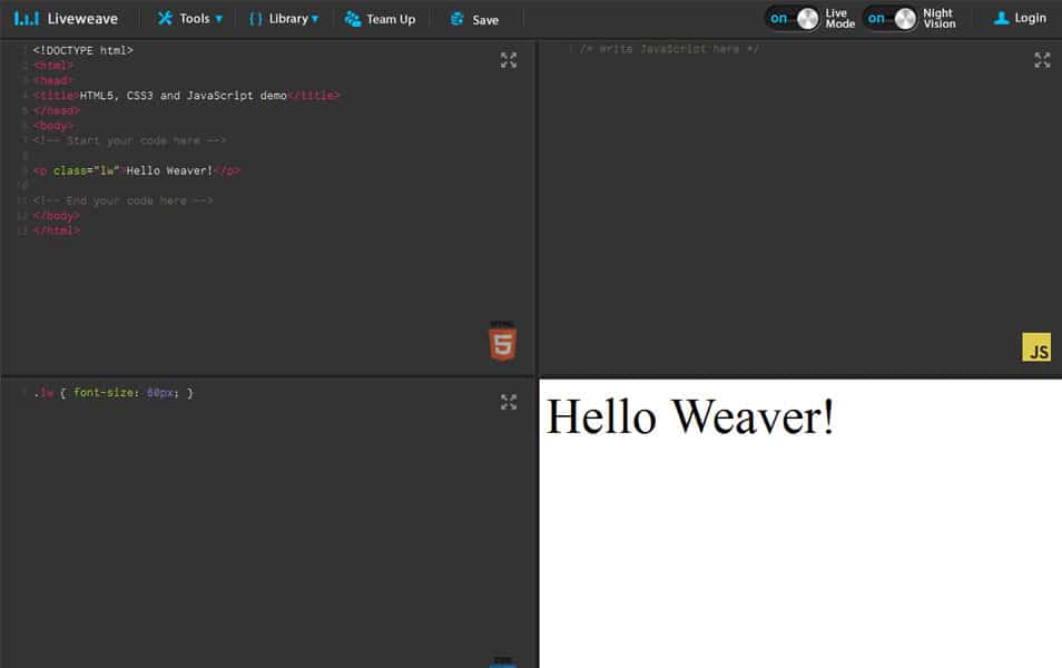 20 New Online HTML5 Tools for Web Designers 6 Liveweave