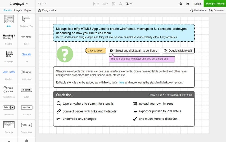 20 New Online HTML5 Tools for Web Designers 13 Moqups
