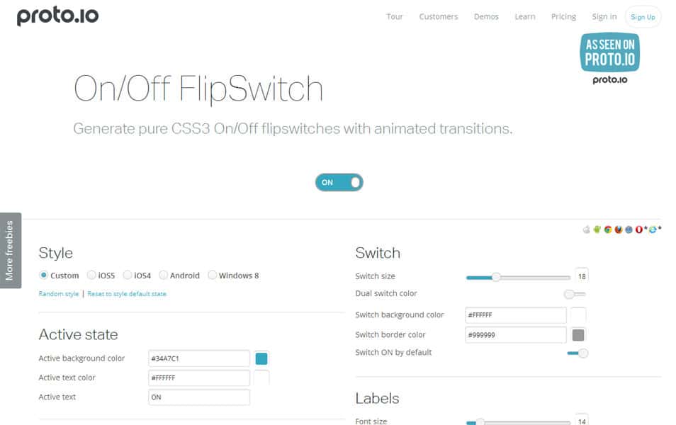 20 New Online HTML5 Tools for Web Designers 17 On/Off FlipSwitch
