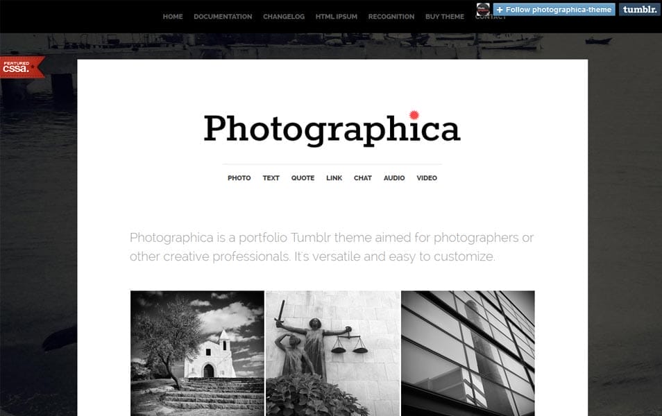 Photographica Tumblr Theme