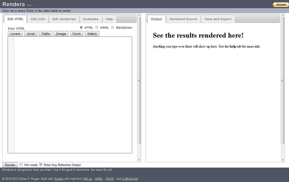 Rendera - Online HTML5 Editor