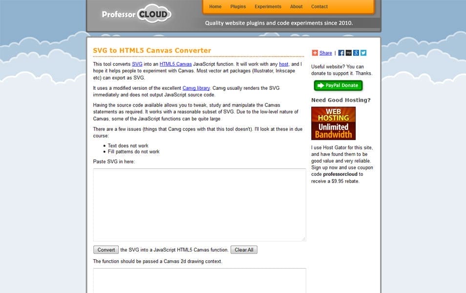 20 New Online HTML5 Tools for Web Designers 19 SVG to HTML5 Canvas Converter