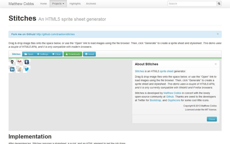 20 New Online HTML5 Tools for Web Designers 10 Stitches
