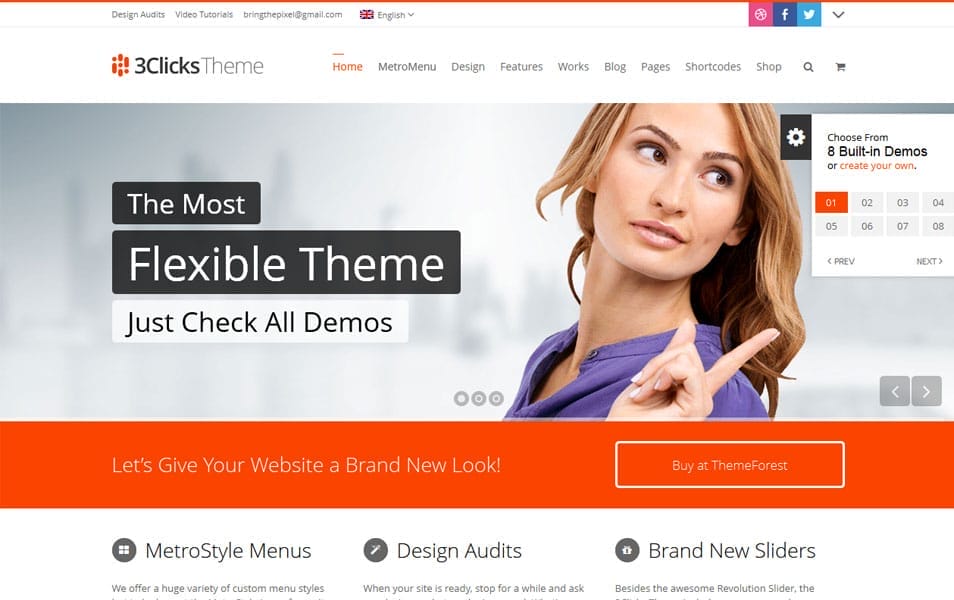 3Clicks | Responsive Multi-Purpose WordPress Theme