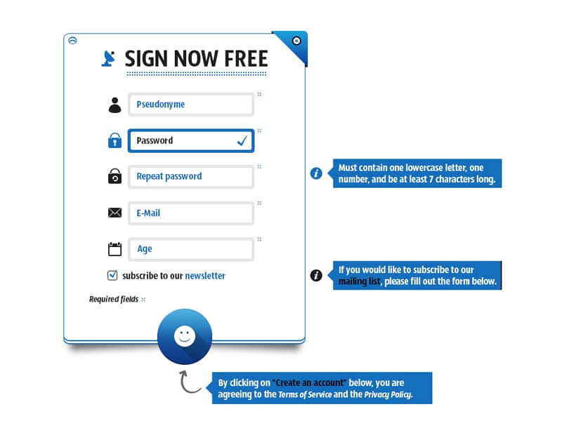 Blue Login Form PSD