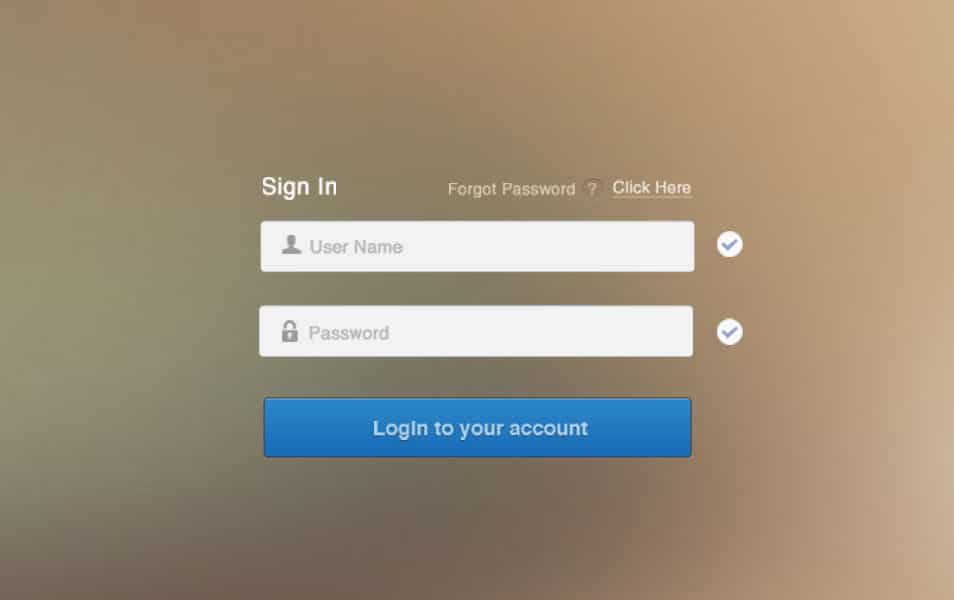 Blur Login Form Blur Login Form