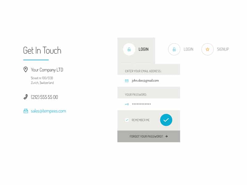 The Best Collection of Free Forms PSD 50 Contact and Login Form PSD
