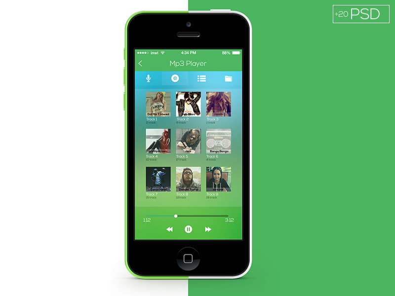 50+ Latest Free Mobile UI Elements Design Kits 20 Flat App UI Kit PSD