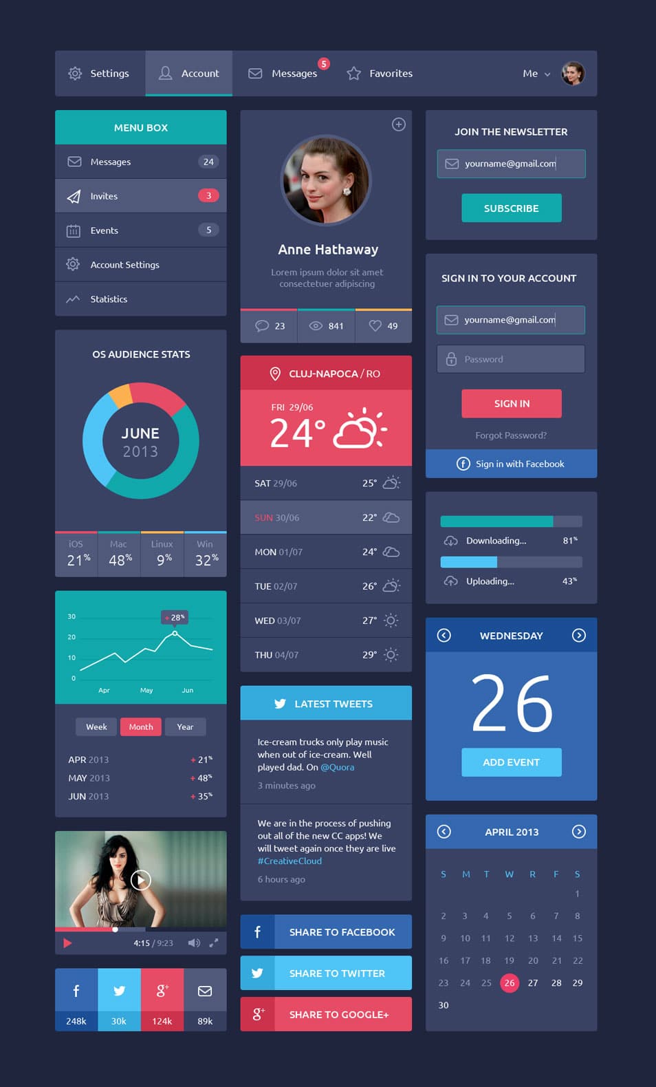 Flat Design UI Flat Design UI