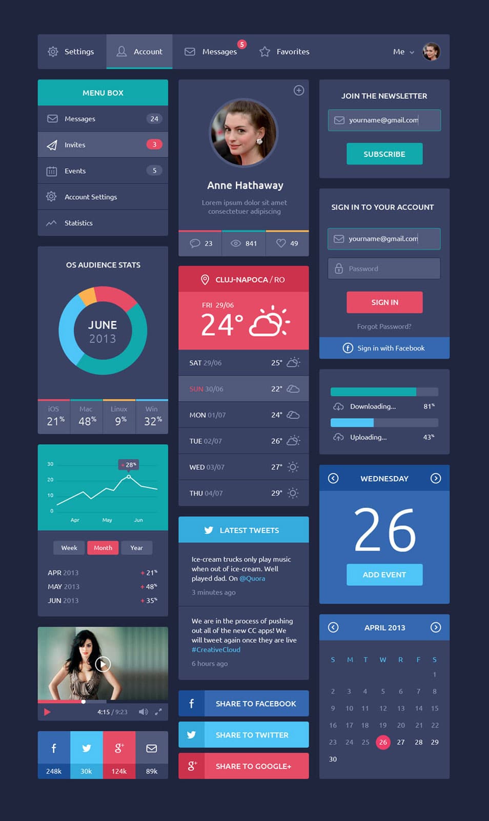 Flat Design UI Flat Design UI