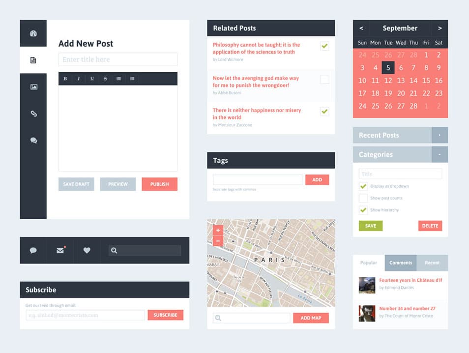 Flat UI Kit Blog PSD Flat UI Kit Blog PSD