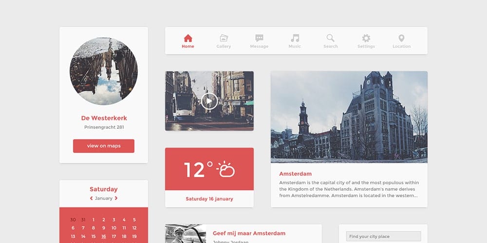 200+ Latest Free UI Kit PSD Collection 68 Flat UI Kit PSD
