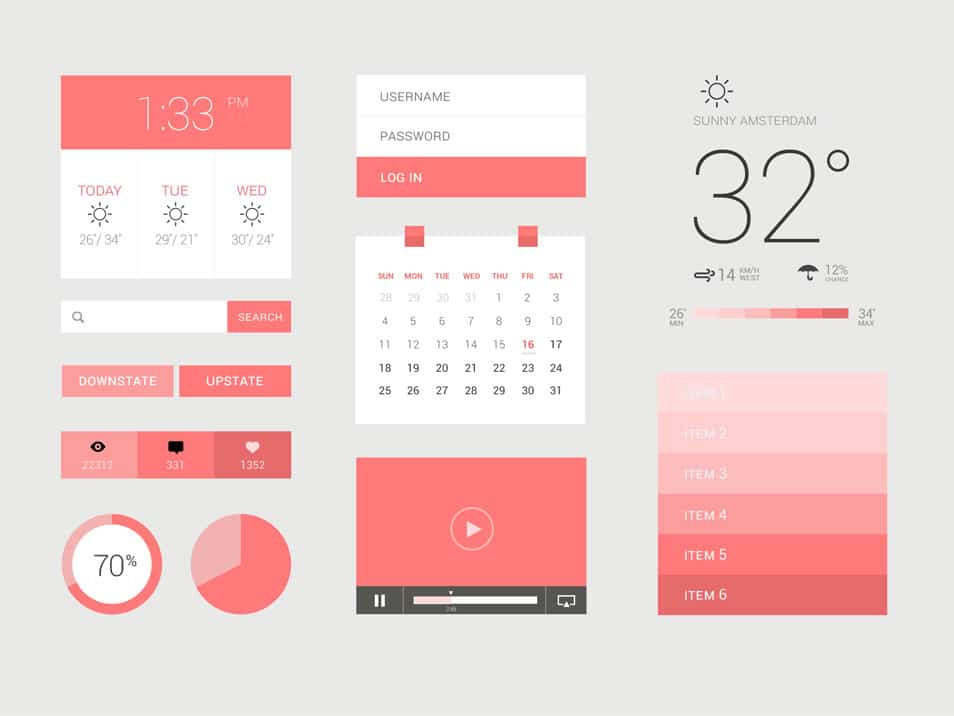 Flat UI Kit Free PSD Flat UI Kit Free PSD