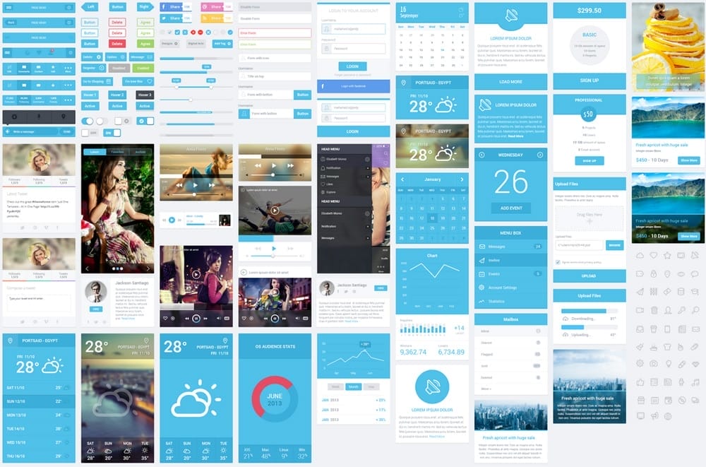 50+ Latest Free Mobile UI Elements Design Kits 24 Flatastic Mobile UI Kit