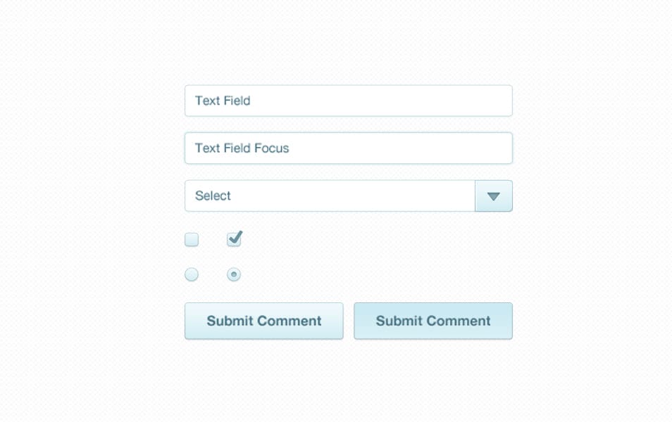Form Element Styling PSD