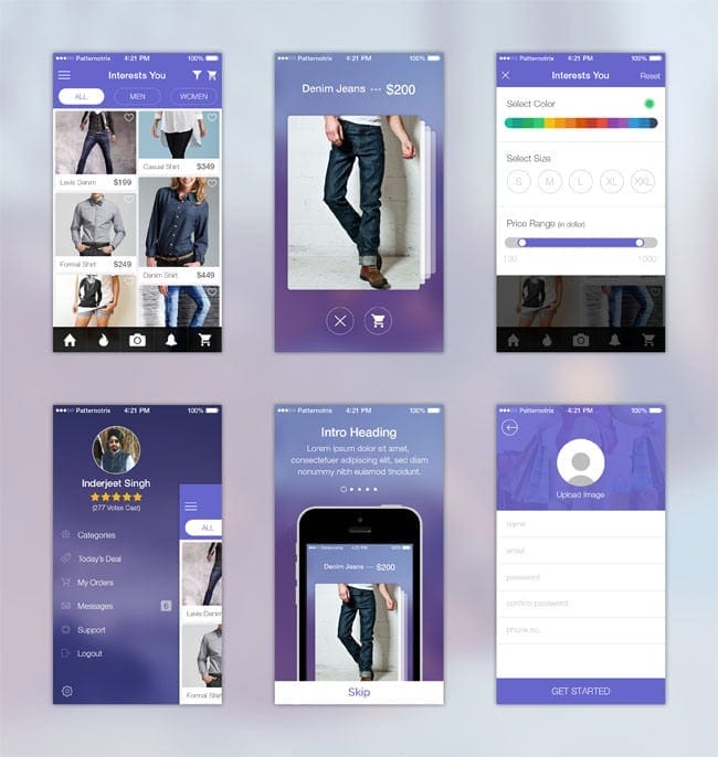 50+ Latest Free Mobile UI Elements Design Kits 4 Free Ecoomerce UI Kit PSD