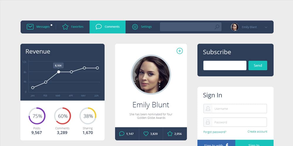 200+ Latest Free UI Kit PSD Collection 35 Free Flat UI Kit