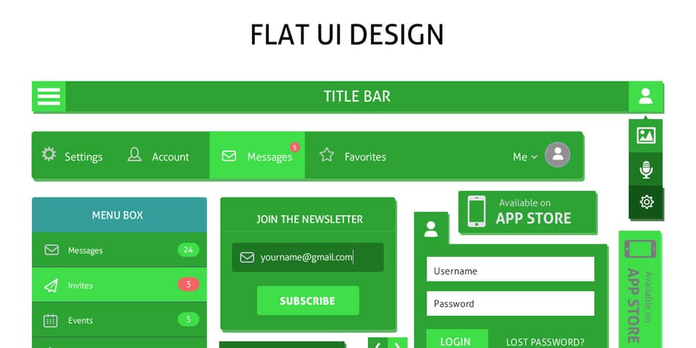 200+ Latest Free UI Kit PSD Collection 99 Free Flat UI
