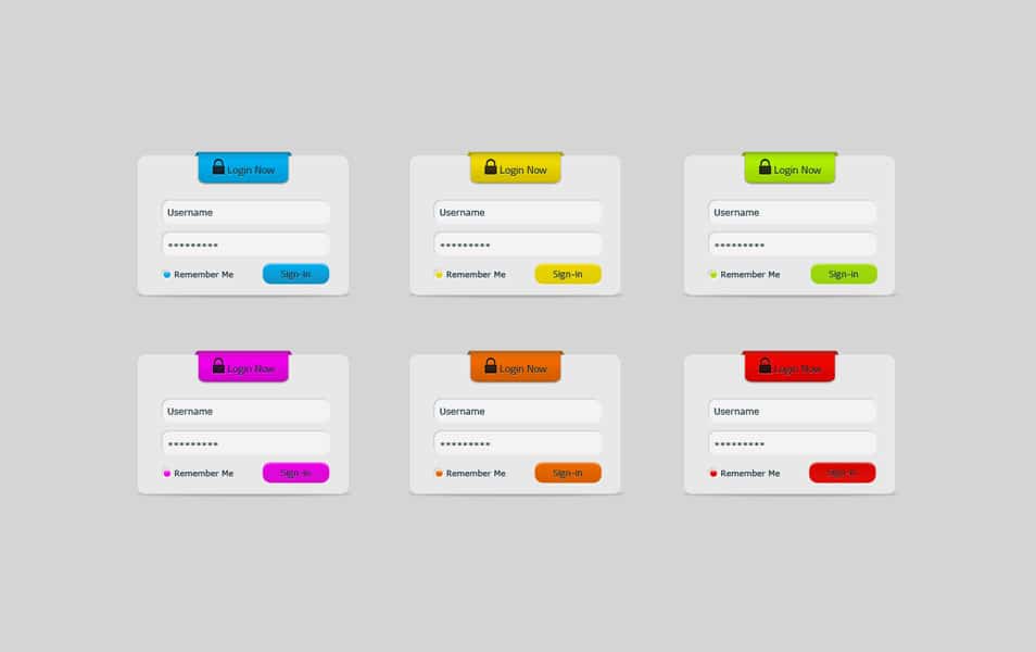 Free Login Form PSD