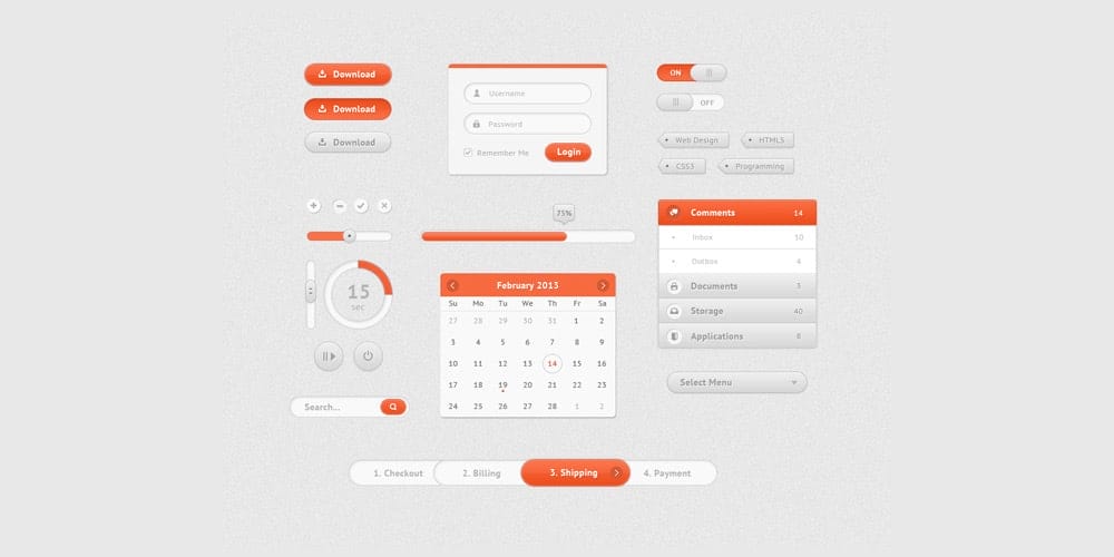 200+ Latest Free UI Kit PSD Collection 88 Free PSD UI Kit for Web App