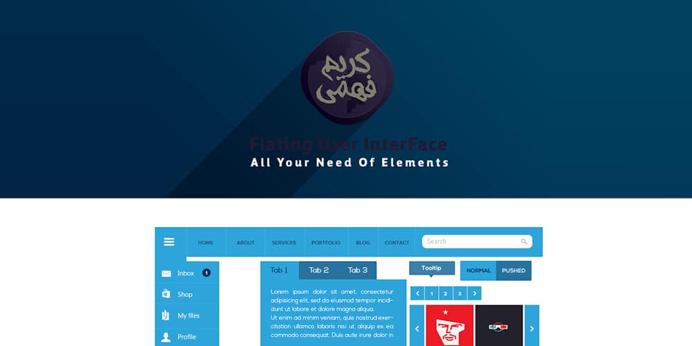 200+ Latest Free UI Kit PSD Collection 77 Free UI Kit By KeMoo Fahmey