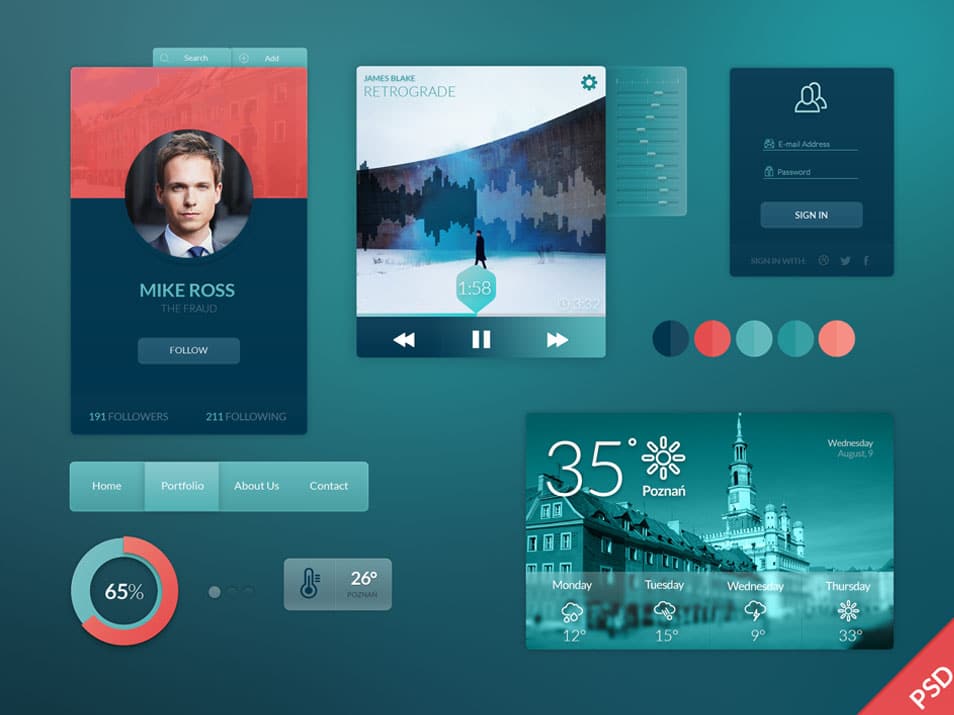 200+ Latest Free UI Kit PSD Collection 81 Freebie-PSD-UI-Kit