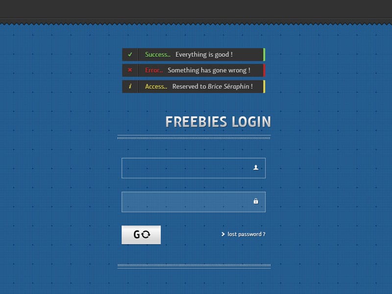 Freebies Login PSD