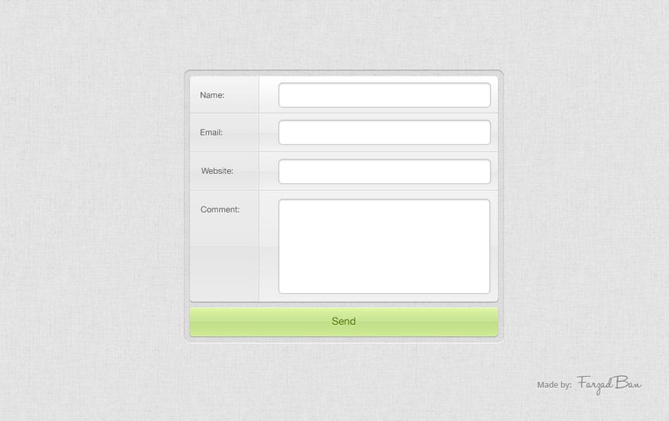 Grey Comment Form PSD