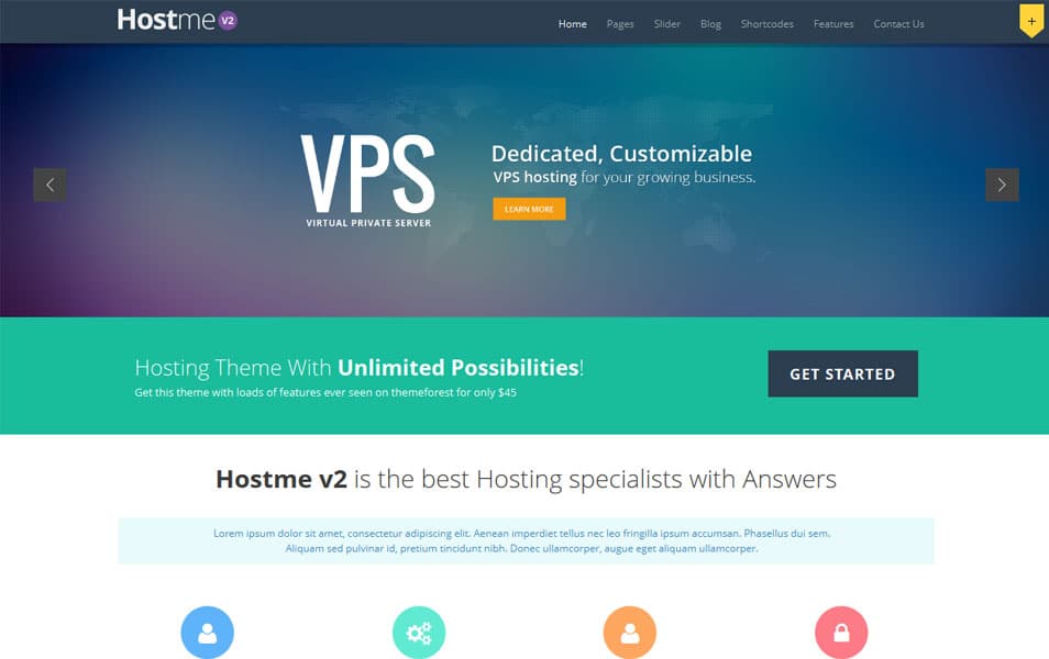 Hostme v2 Responsive WordPress Theme