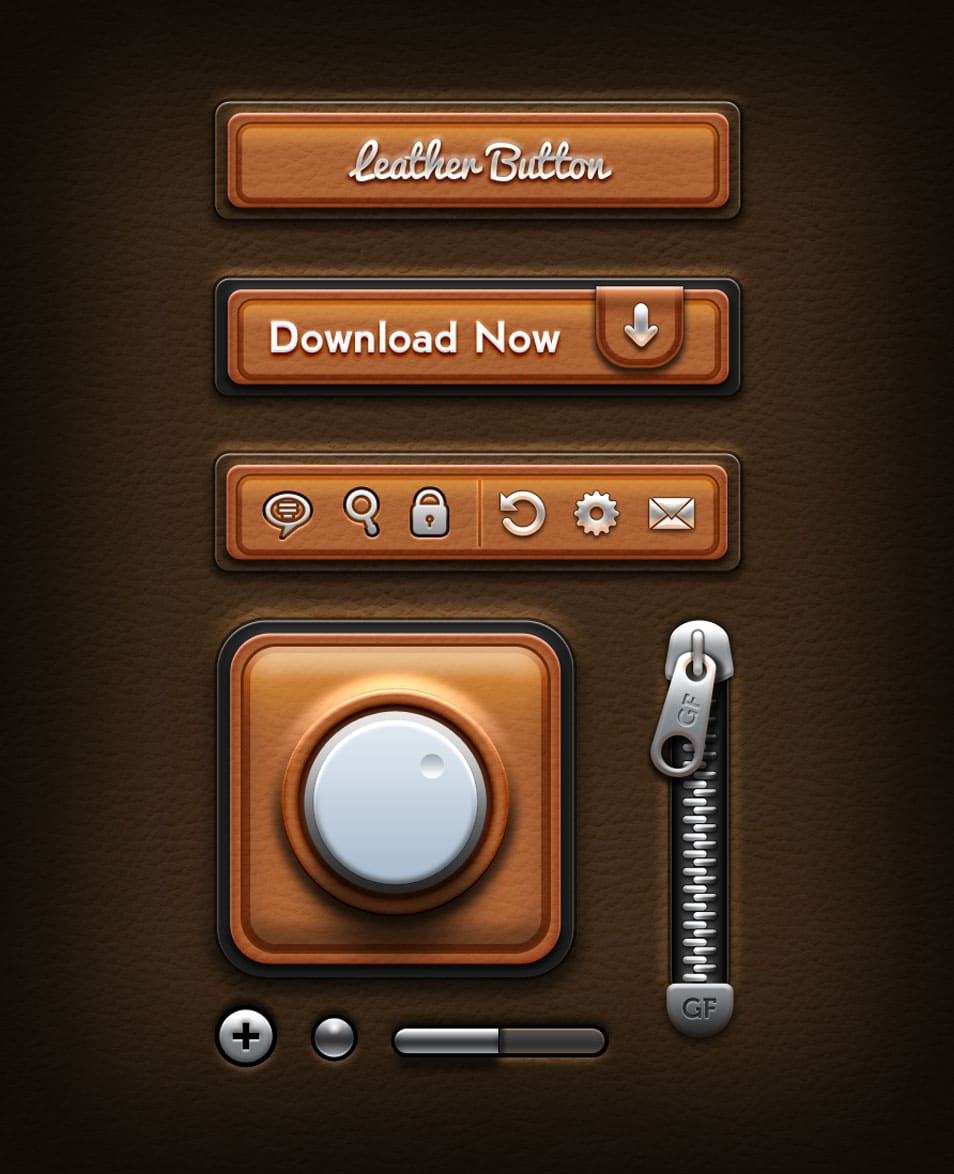 Leather UI Elements Leather UI Elements