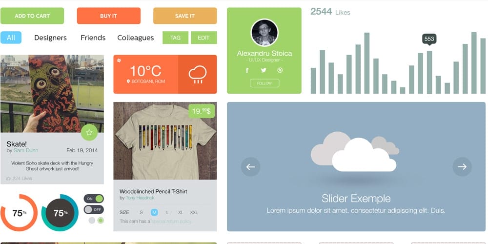 200+ Latest Free UI Kit PSD Collection 63 Light UI/UX Kit PSD