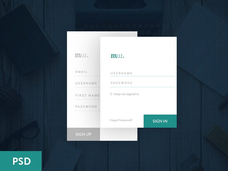 Login Form PSD