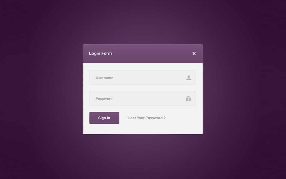 Login Form PSD Login Form PSD