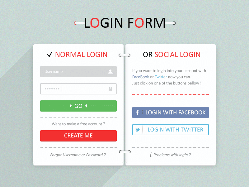 Login Form PSD