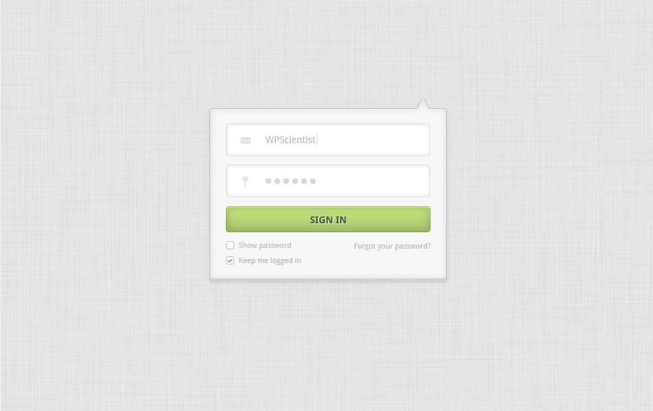 Login Form PSD