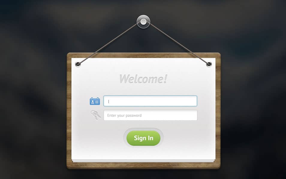 Login Form PSD