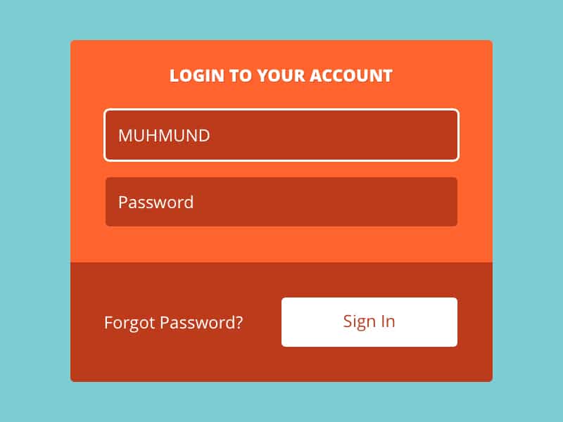 Login Form PSD