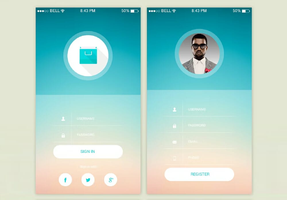 The Best Collection of Free Forms PSD 20 Login/Register template