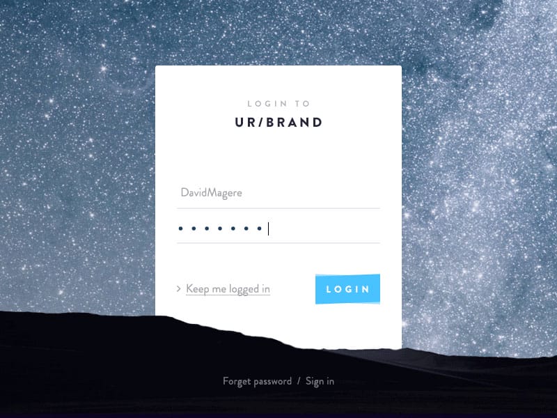 Login page psd