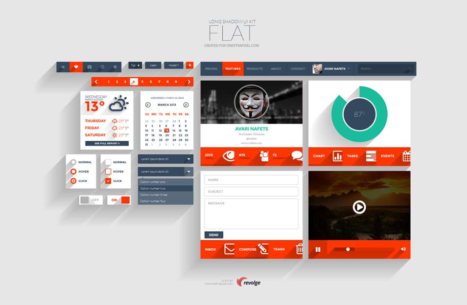Long Shadow Flat UI Kit Long Shadow Flat UI Kit