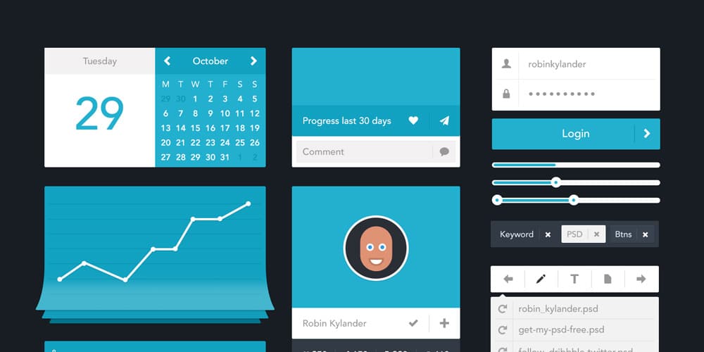 200+ Latest Free UI Kit PSD Collection 113 Minimalistic UI PSD