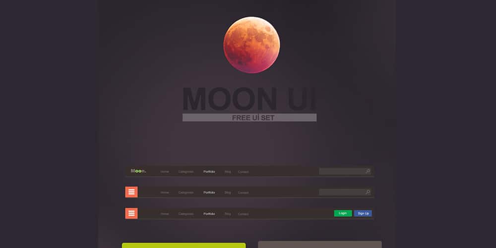 200+ Latest Free UI Kit PSD Collection 64 Moon UI Set