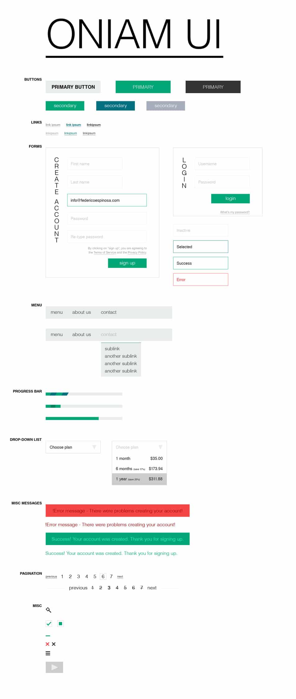Oniam UI Kit Oniam UI Kit
